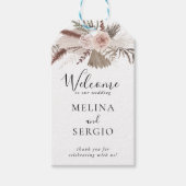 素朴バラ金ゴールド結婚フローラ ギフトタグ (正面)