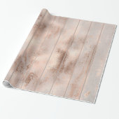 素朴バラ金ゴールド金属コテージの結婚ブライダルピンク ラッピングペーパー (アンロールド)
