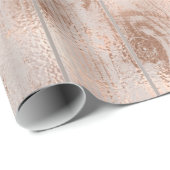 素朴バラ金ゴールド金属コテージの結婚ブライダルピンク ラッピングペーパー (ロールコーナー)