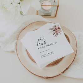 素朴バラ食べドリンク我々は結婚した結婚の スタンダードカクテルナプキン