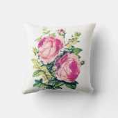 素朴バラ、アンティークフローラデザイン クッション (裏面)