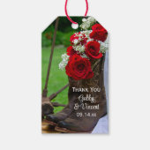 素朴バラ&カウボーイブーツ結婚式の引き出物ラベル ギフトタグ (正面)