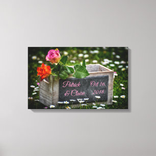 素朴バラ、デイジー結婚、記念日 キャンバスプリント