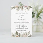 素朴バラ、ピンク 招待状 (スタンド正面)