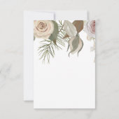 素朴バラ、ピンク 招待状 (裏面)