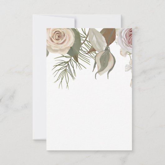 素朴バラ、ピンク 招待状 (裏面)