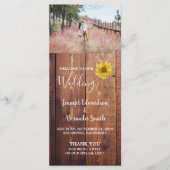 素朴バーウッドサンフラワーカントリー結婚式 プログラム (正面)