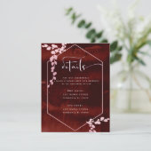 素朴バーガンディーピンク幾何フローラ結婚ズ エンクロージャーカード (スタンド正面)