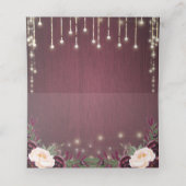 素朴バーガンディ木材&ストリングラ結婚イト プレイスカード (内部開封)