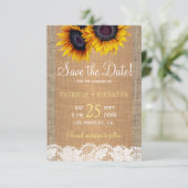 素朴バーラップとレースひまわり結婚PHOTO セーブザデート (スタンド正面)