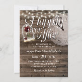 素朴バーンドウッドおとぎ話の後に楽結婚しく 招待状 (正面)