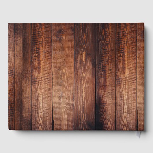 素朴バーンドウッド写真ひまわり国ウェディング ゲストブック (裏面)