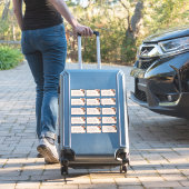 素朴バーンドオレンジ&ブルー結婚のゲストアドレス シール (スーツケースインサイチュ)