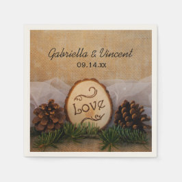 素朴パインズウッドラ結婚ンド スタンダードカクテルナプキン