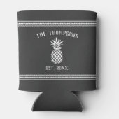 素朴パインパーソナライズされたアップルの姓 缶クーラー (裏面)