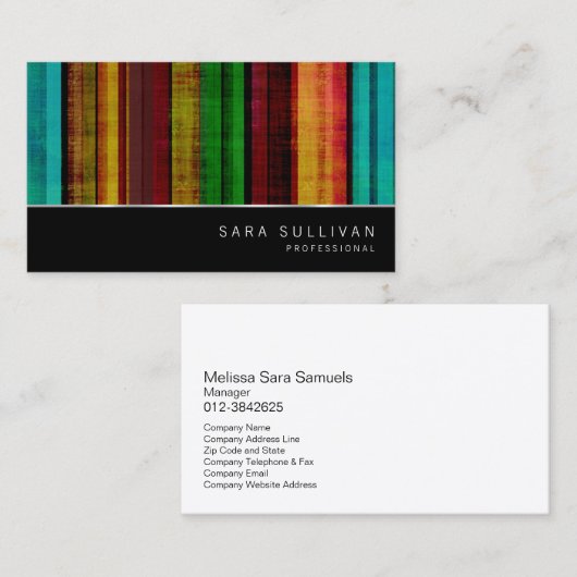 素朴パターストライプンプロフェッショナル名刺 名刺 (正面/裏面)