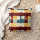 素朴パッチワーク水彩装飾用クッション クッション (ブランケット)