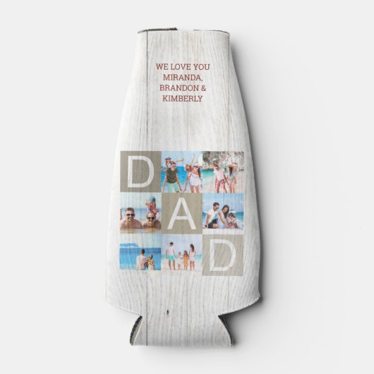 素朴パパ写真コラージュクーラーボックス ボトルクーラー (正面)