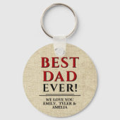 素朴パパ最高のエバタイポグラフィ父の日 キーホルダー (正面)