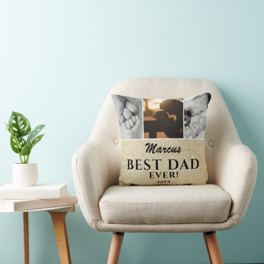 素朴パパ最高のエバファーザーズ3日目写真コラージュ クッション (椅子)