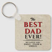 素朴パパ最高のエバータイポグラフィの父の日 キーホルダー (正面)