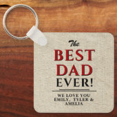 素朴パパ最高のエバータイポグラフィの父の日 キーホルダー (正面)