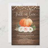 素朴パンプキン秋インラブブライダルシャワー招待状 招待状 (正面)