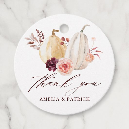 素朴パンプキン秋結婚に感謝 フェイバータグ (正面)