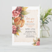 素朴パンプキ与えン感謝祭ディナー 招待状 (スタンド正面)