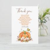 素朴パンプキ感謝していンユー素朴秋ベビーシャワー サンキューカード (スタンド正面)