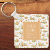 素朴パンプキ葉ン感謝感謝賛美金 キーホルダー (正面)