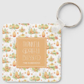 素朴パンプキ葉ン感謝感謝賛美金 キーホルダー (裏面)