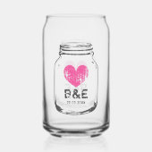 素朴パーソナライズされたな結婚披露宴の缶眼鏡 ガラス缶 (正面)