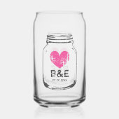 素朴パーソナライズされたな結婚披露宴の缶眼鏡 ガラス缶 (裏面)