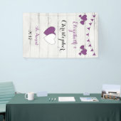 素朴パーソナライズされたの結婚背景パープル 横断幕 (トレードショー)