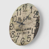 素朴パーソナライズされたアンティークカスタムヴィンテージ ラージ壁時計 (傾斜)