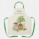 素朴パーソナライズされたイタリアン水の色 エプロン (正面)