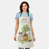 素朴パーソナライズされたイタリアン水の色 エプロン (着用した状態)