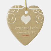 素朴パーソナライズされたエレガント写真ハートオーナメント セラミックオーナメント (右)