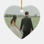 素朴パーソナライズされたエレガント写真ハートオーナメント セラミックオーナメント (裏面)