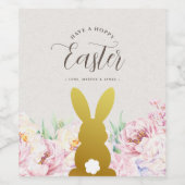 素朴パーソナライズされたエレガント復活祭 ワインラベル (シングルラベル)