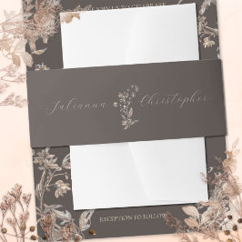 素朴パーソナライズされたエレガント野結婚花 招待状ベリーバンド