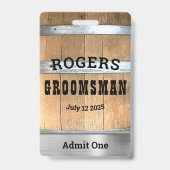 素朴パーソナライズされたバチュラーパーティ バッジ (裏面)