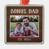 素朴パーソナライズされたパパ写真 メタルオーナメント (正面)