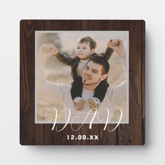 素朴パーソナライズされたパパ フォトプラーク (正面)