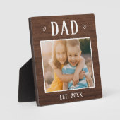 素朴パーソナライズされたパパ フォトプラーク (正面)