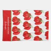 素朴パーソナライズされたフランスの水トマト キッチンタオル (横)