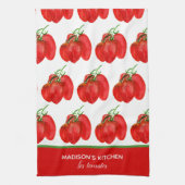 素朴パーソナライズされたフランスの水トマト キッチンタオル (縦)