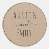 素朴パーソナライズされたモダンボー結婚ホクラシックのR ラウンドシール (正面)