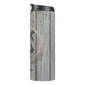 素朴パーソナライズされたリースフローラ結婚グリッター タンブラー (回転右)